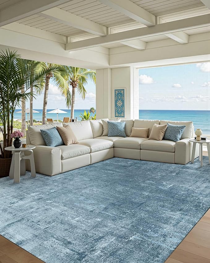 Latte&Fog 6x9 Area Rugs for Living Room Bedroom, Boho Non Slip Low Pile Carpet by LatteFog