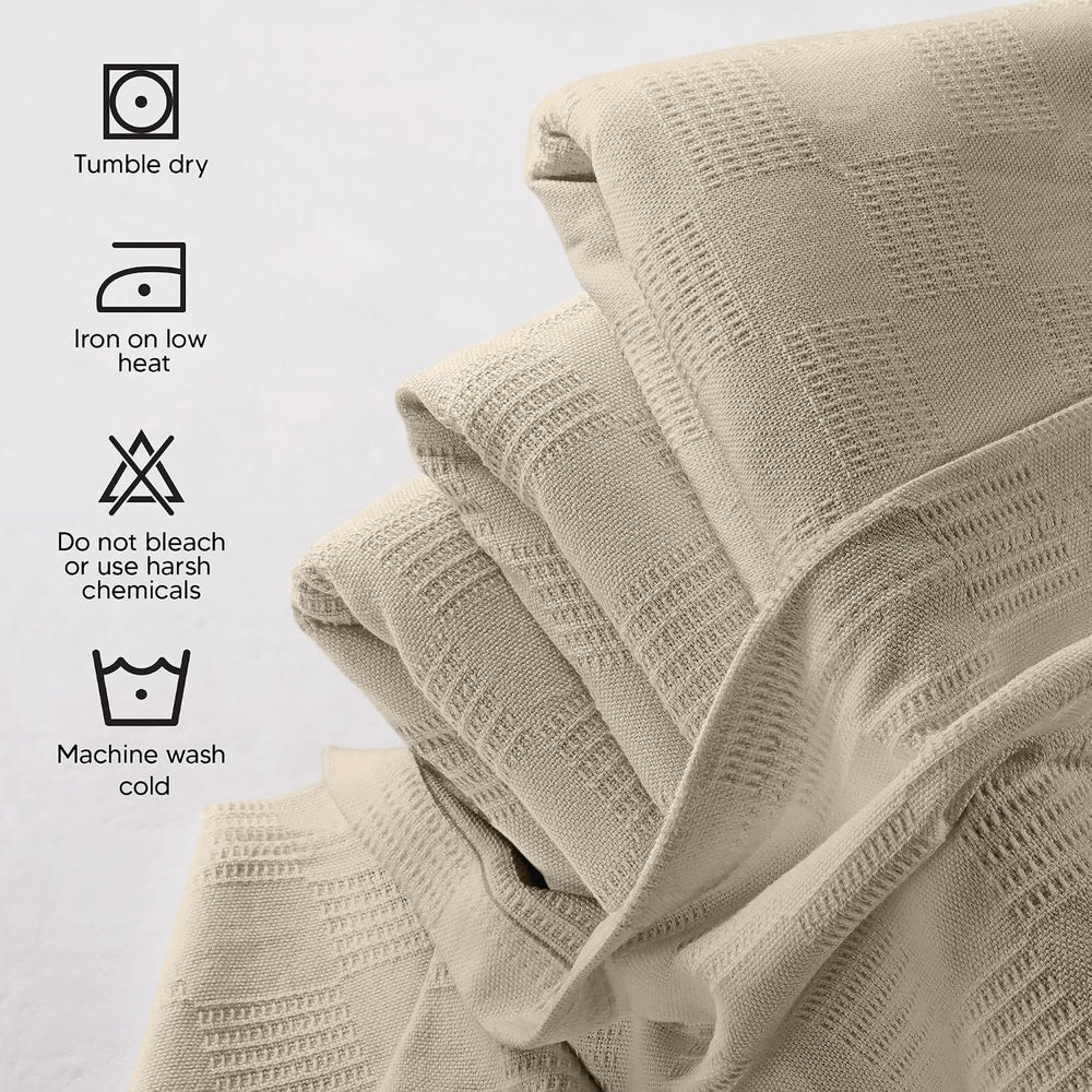 Utopia Bedding 100% Cotton Thermal Blanket Khaki King, 90x108 Inches
