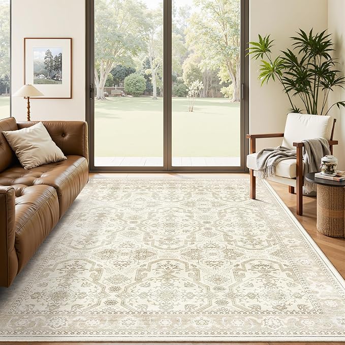 Area Rug 6x9, Washable Rugs, Stain Resistant Gray Area Rugs by Soalmost