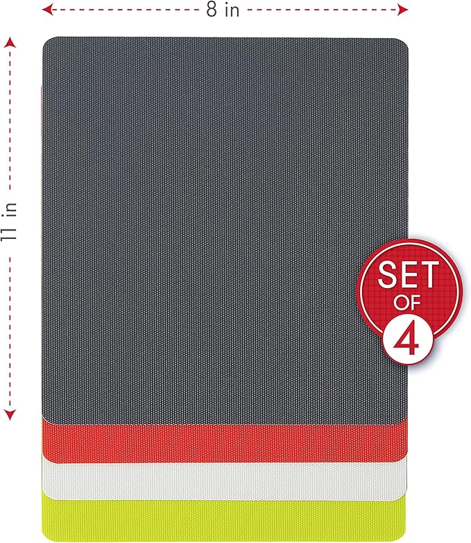 Dexas Heavy Duty Grippmat Flexible Cutting Board Set of Four, 8 by 11 inches - Image 3