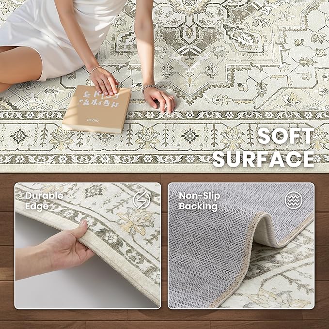 zesthome Washable Rug 6x9 Area Rugs, Stain Resistant Rugs - Image 6