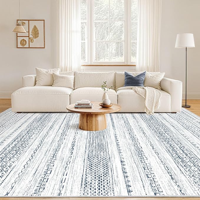 Nakagishi 6x9 Area Rugs Living Room: Washable Boho Large Neutral Soft Farmhouse - Image 2