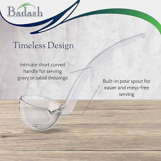 Badash 6" Small Glass Gravy Ladle, Artisan Heritage Quality Mouth-Blown - Image 3