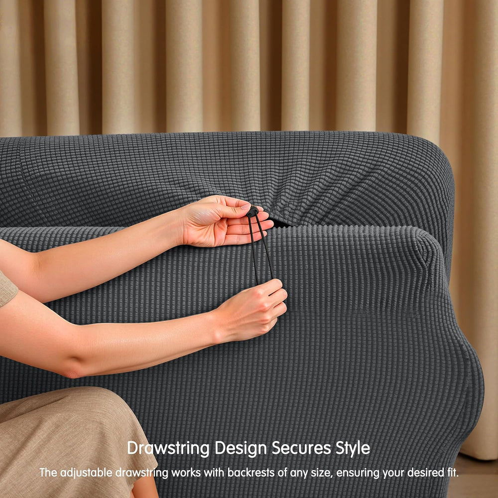 CHUN YI 3 Piece Stretch Armchair Sofa Cover, 1 Seater Couch Slipcover with On...