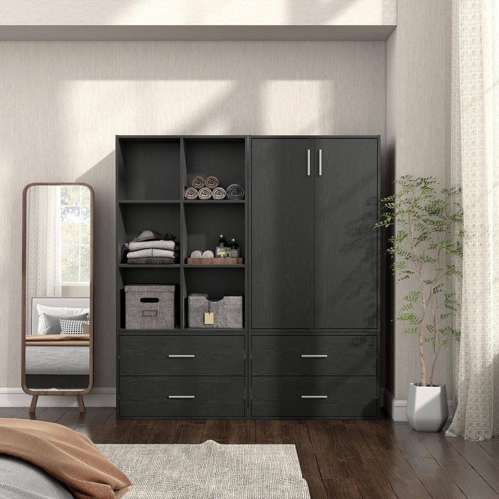 Homes: Inside + Out Apexa 2-Drawer Wooden Stackable Storage Drawers, Small Fo...