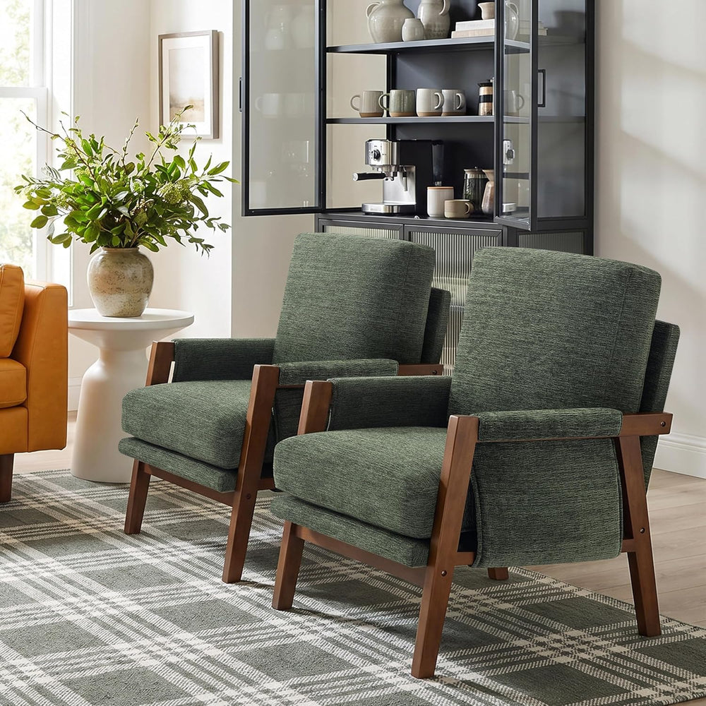 RNKSFX Green Accent Chair for Bedroom & Living Room, Mid Century Modern A...