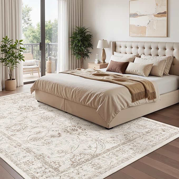 Madane 5x7 Area Rugs for Living Room, Washable Vintage Natural Rug - Image 2