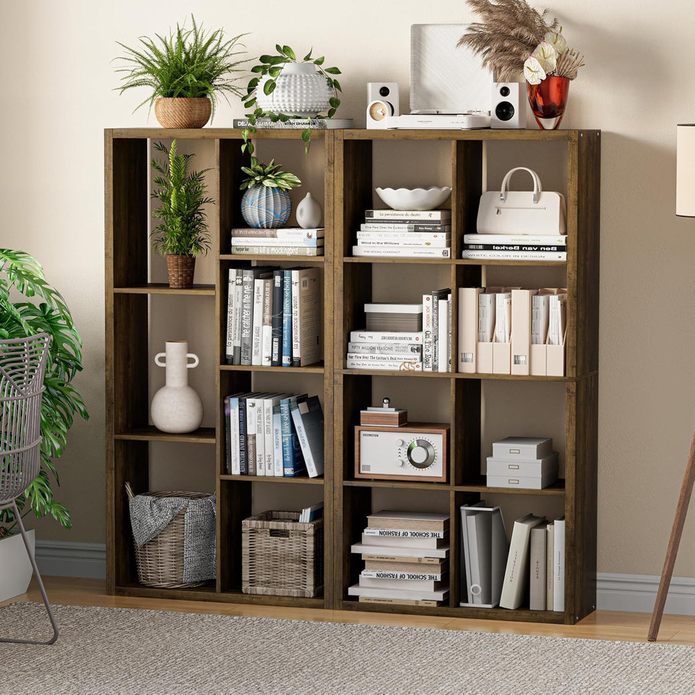 Cube Storage Organizer Bookcase, Decorative 11 inch Open Back Cubical Shelf w...