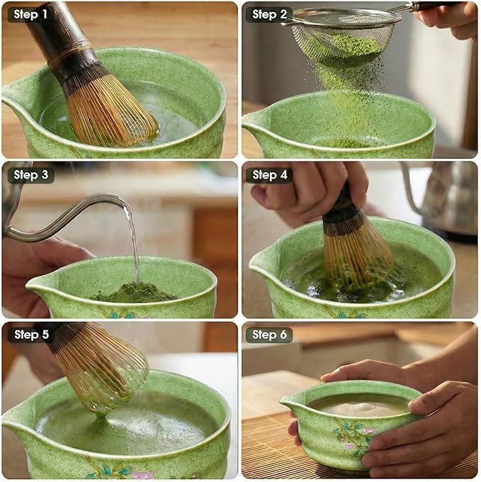 7-Piece Matcha Set with Ceramic Matcha Bowl, Bamboo Whisk & Holder, Tea Scoop & - Image 7