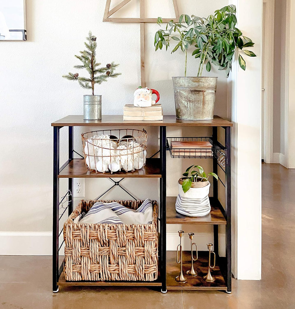 VASAGLE Baker's Rack, Coffee Bar Stand with Charging Station, 33 Inches T...