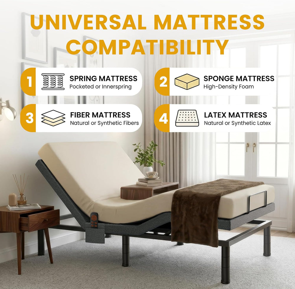 Twin XL Adjustable Bed Frame,Adjustable Bed Base Ergonomic