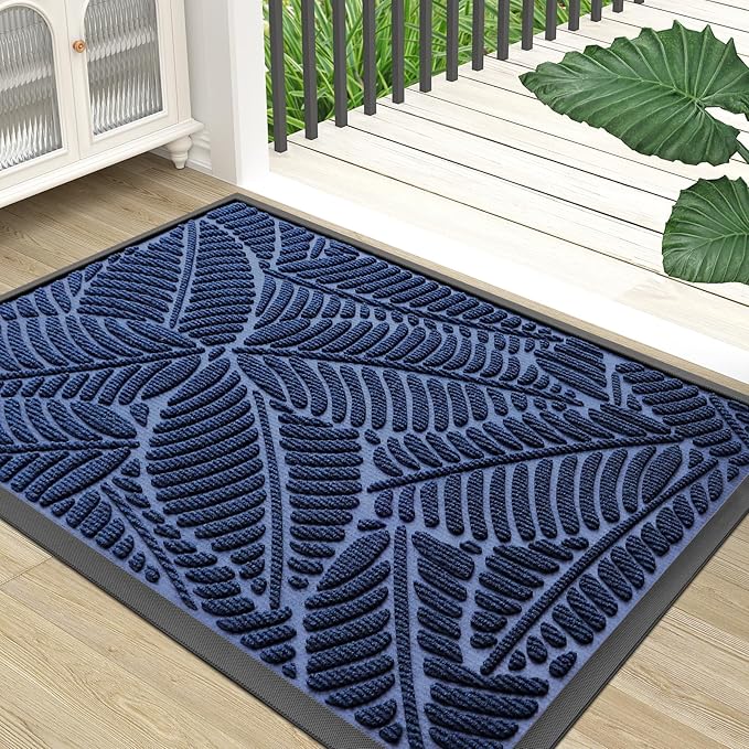 Colorxy Waterproof Doormat, Sturdy Natural Rubber Front Indoor Mat, Non Slip by Colorxy
