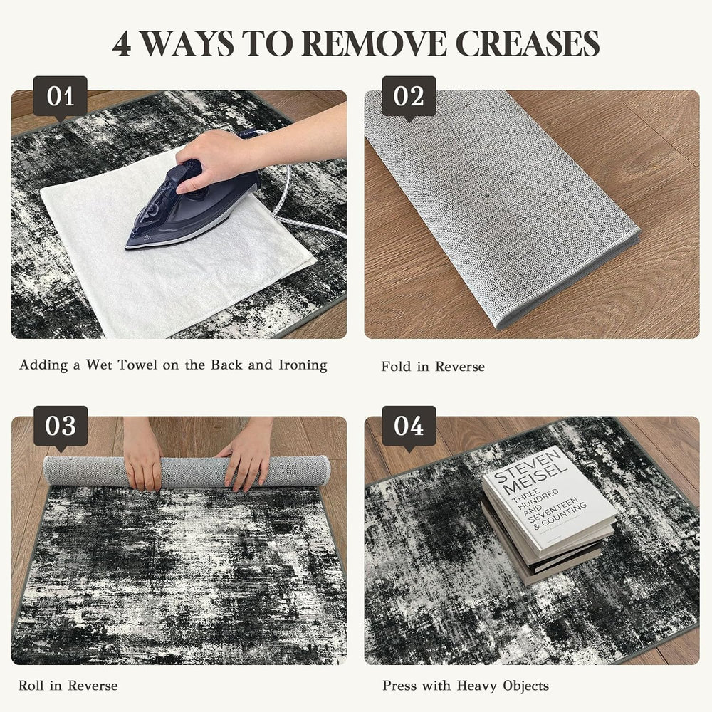 Lansny Abstract Washable 2x8 Runner Rug Runners for Hallways Non Slip