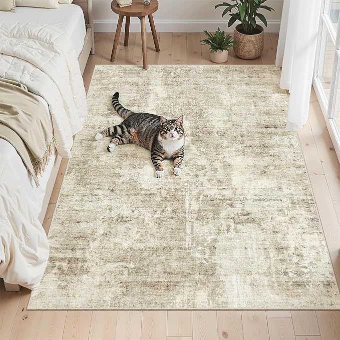 4x6 Area Rugs for Living Room, Vintage Washable Rugs for Dining Room, Home by Soalmost