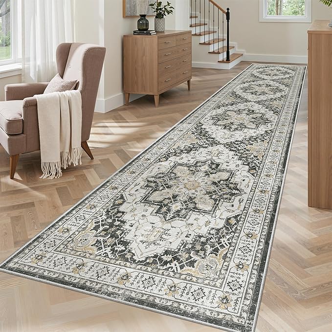 Madane Hallway Runner Rug 2'6''x12' Kitchen Runner, Non Slip Vintage Runners - Image 4