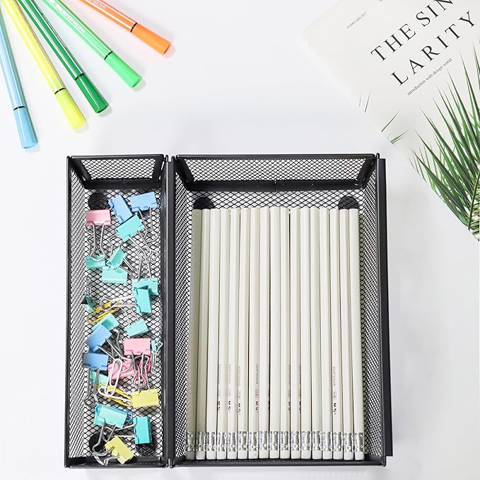 Mesh Tray Silverware Drawer Organizer, Utensil Cutlery Tray Office Supplies - Image 4