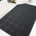 OLANLY Front Door Mat Outside Entrance 59x34, Heavy Duty Sturdy Natural Rubber by OLANLY