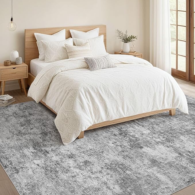 Nakagishi 10x12 Area Rugs Living Room: Washable Abstract Large Neutral Soft Rug - Image 5
