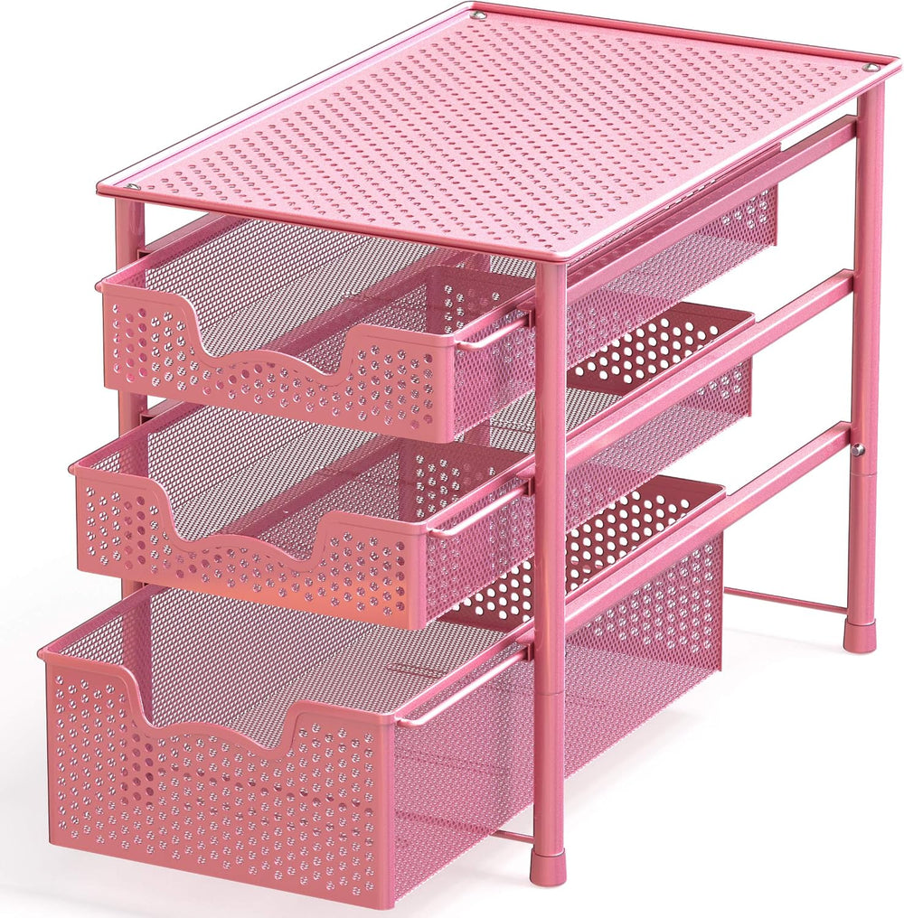 Simple Houseware Stackable 3 Tier Sliding Basket Organizer Drawer