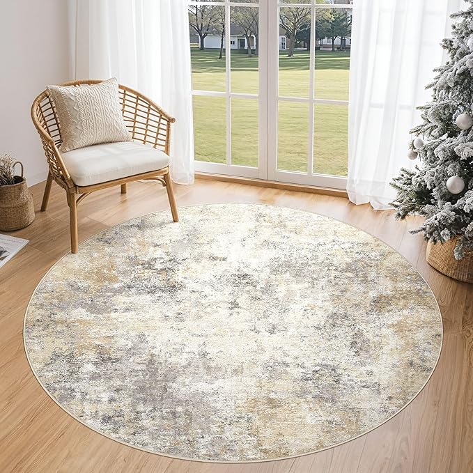 UERMEI 5ft Round Area Rug Living Room Rugs by UERMEI