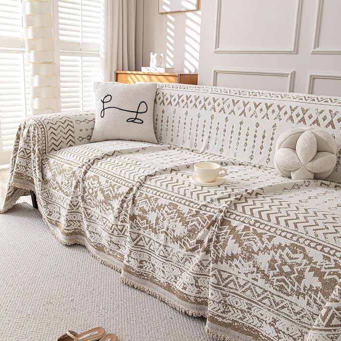 Boho Chenille Couch Cover for Dogs, Non Slip Sofa Cover, Couch Slipcover Covers - Image 5