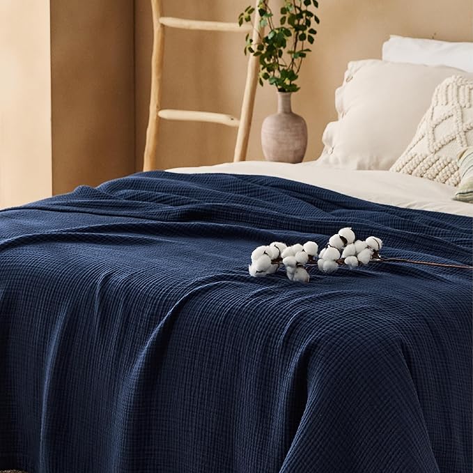 Bedsure 100% Cotton Muslin Blanket King Size - Image 8