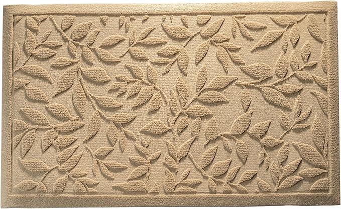 Beige Leaves Outdoor Indoor Entrance Doormats, Absorbent Durable Heavy Duty - Image 9