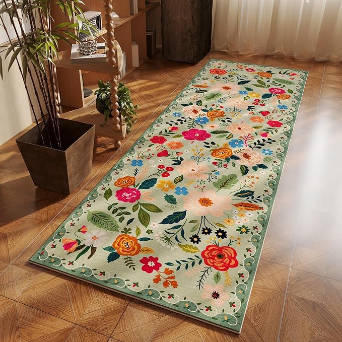 Rugcomf Runner Rug for Hallways Kitchen Rug Non Slip 2'6''x8' Washable Runner - Image 6