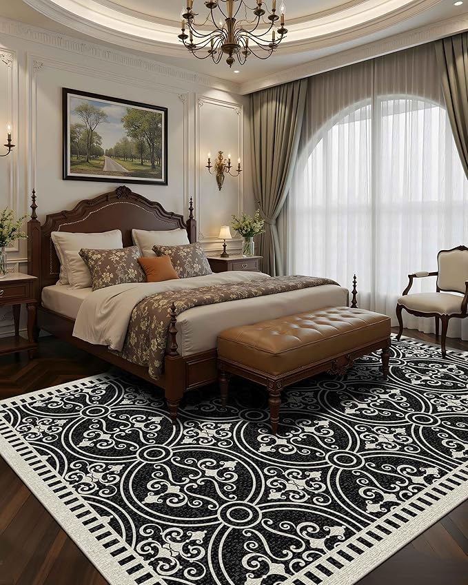 Latte&Fog 8x10 Area Rugs for Living Room, Large Vintage Washable Rug, Boho Non - Image 3