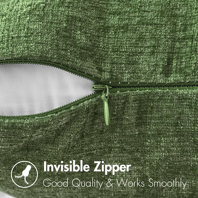 MIULEE Pack of 2 Couch Throw Pillow Covers 18x18Inch Soft Moss Green Spring - Image 3