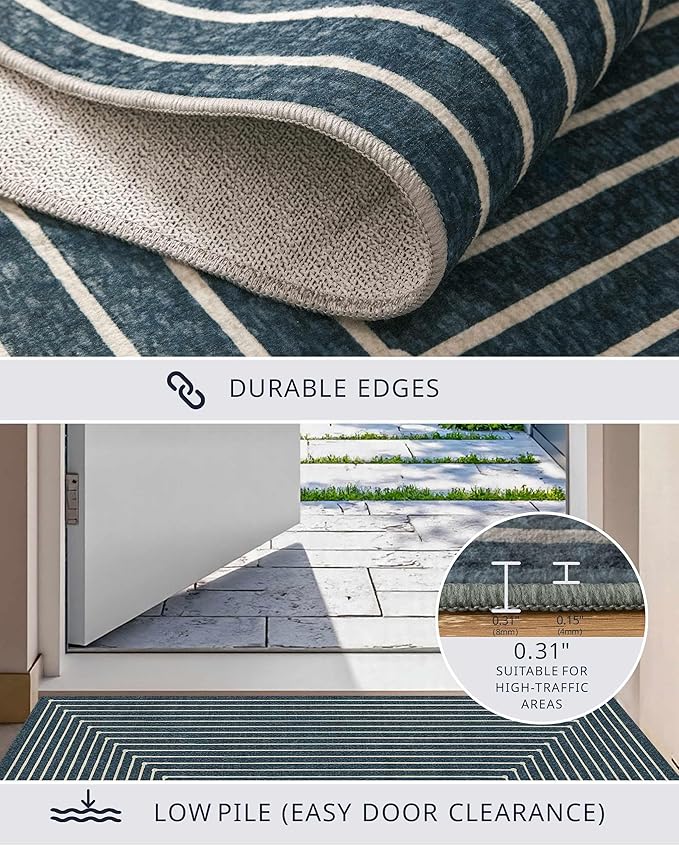 Latte&Fog 5x7 Area Rugs for Living Room Bedroom, Boho Non Slip Low Pile Carpet - Image 7