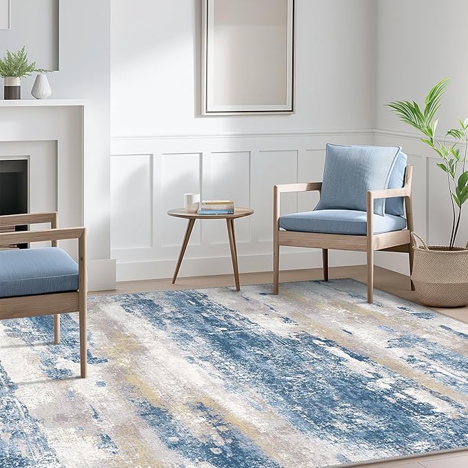 Area Rugs 6x9 for Living Room Bedroom, Modern Abstract Machine Washable Soft - Image 4