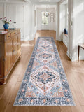 SERISSA Runner Rug for Hallways, Extra Long Boho Rug Ultra Soft Vintage Blue by SERISSAHomeDecorCollection