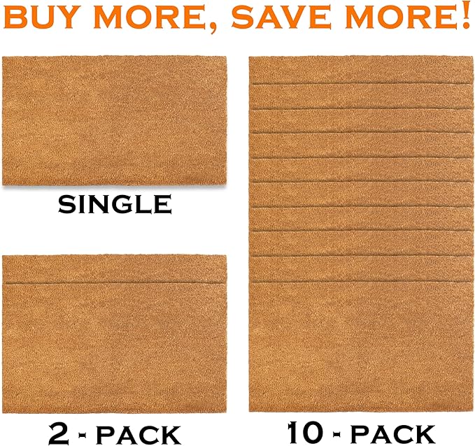 MAINEVENT Plain Coir Doormat Bulk 30x17 Inch, Blank Door Mat 10 Pack - Image 4