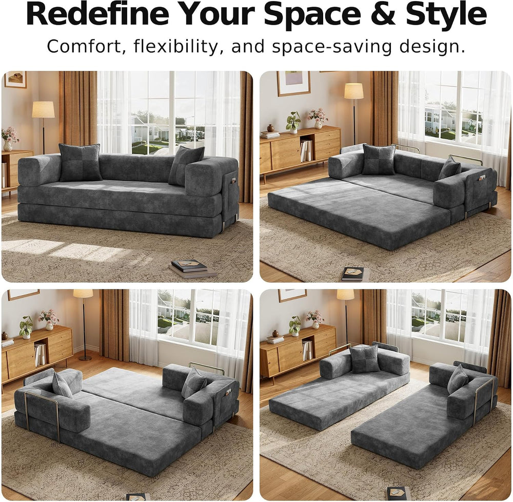 MoonSpeak 79" Convertible Sofa Bed, Boneless Couch for Living Room.