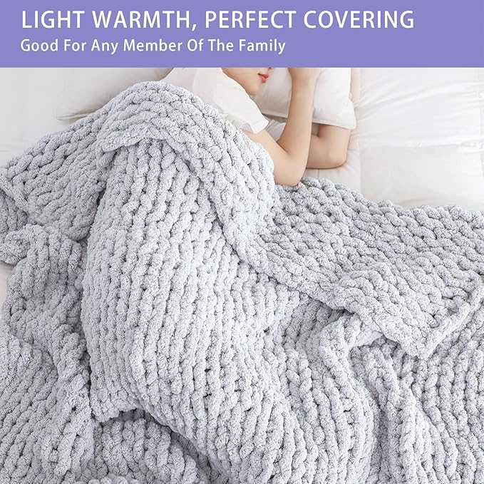 Bigacogo Chunky Knit Throw Blanket - Image 3