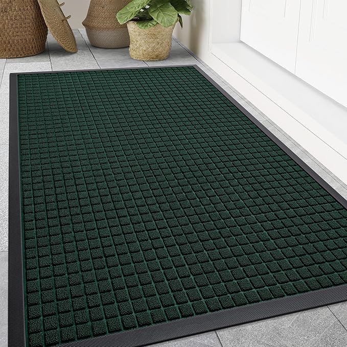 Smiry Front Door Mat Outside Entrance, Heavy Duty Natural Rubber Doormat by Smiry
