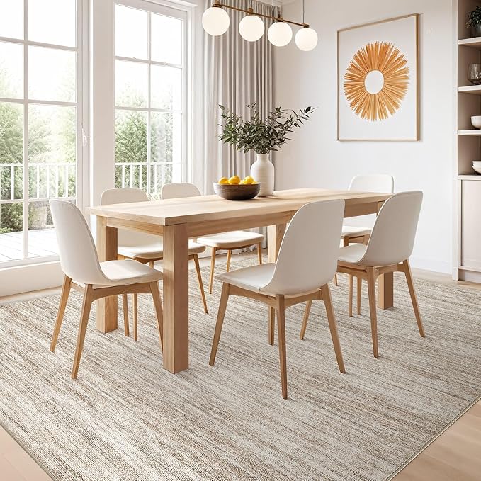 Nakagishi 5x8 Area Rugs Living Room: Washable Large Vintage Rug Neutral - Image 7