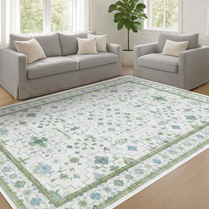 Hazo Haus Cream Oushak 6x8 Bedroom Rug - Image 3