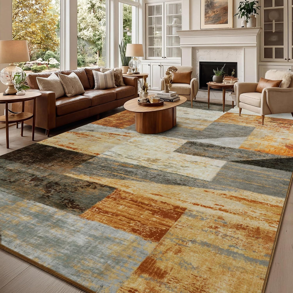 Mugorn Modern Geometric Living Room Rug, Soft Large 9x12 Area Rug