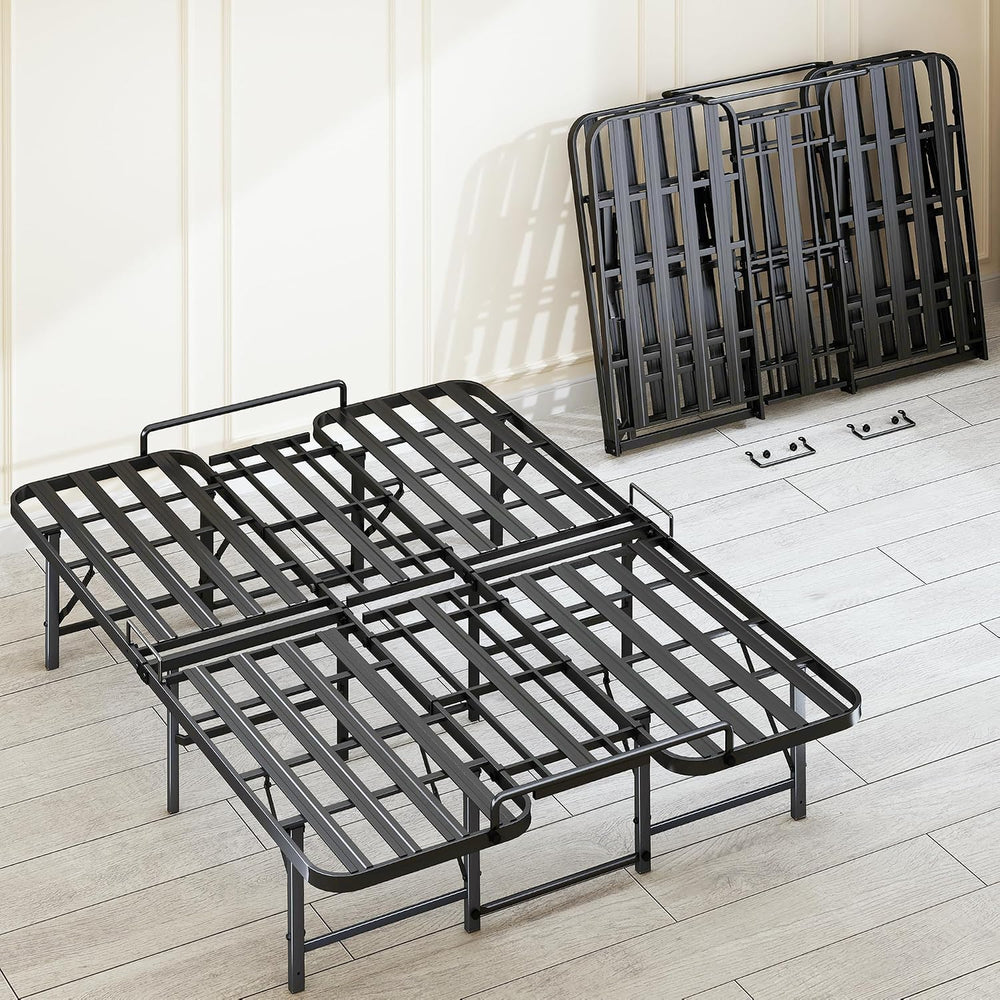 Foldable Full Size Bed Frame, Folding Bed Frame Full, 14 Inch Full Metal Bed ...