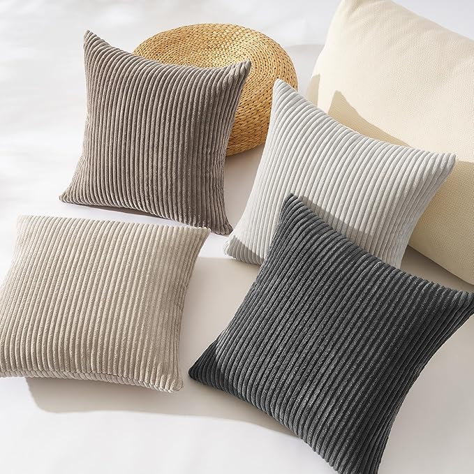 Topfinel 4 Packs Natural Decorative Throw Pillows Covers 18x18 Inch - Image 3