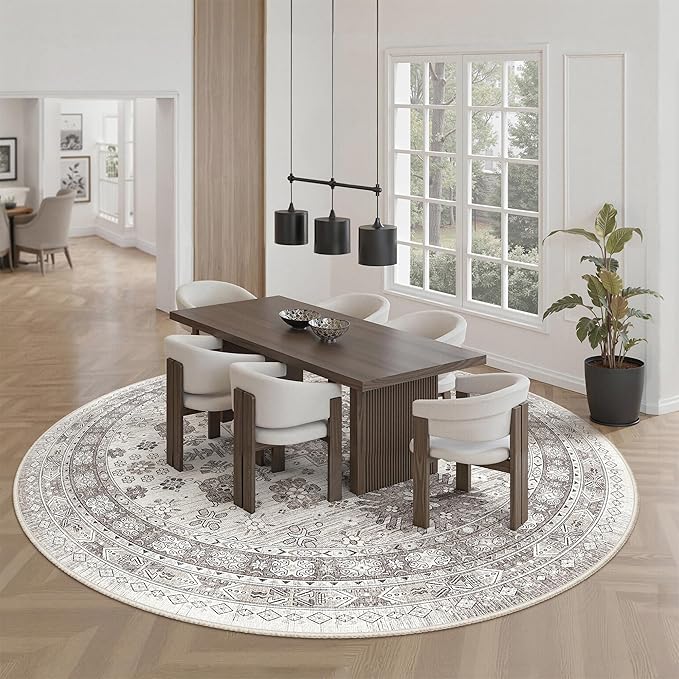zesthome 9ft Round Rugs for Living Room, Non-Slip Washable Round Area Rugs - Image 9