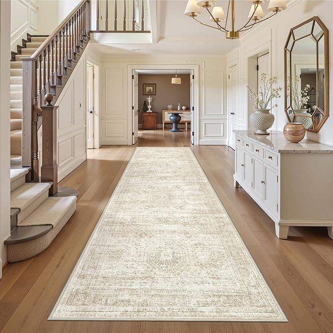 3x12 Runner Rug for Hallway, Non-Slip Long Bathroom Rugs Runner for Kitchen by Restydon