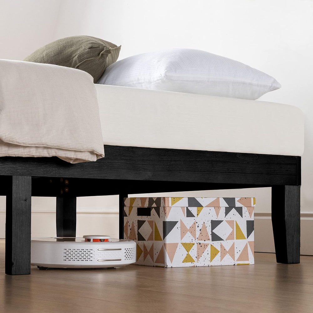 Mellow Naturalista Classic 12 Inch Solid Wood Platform Bed with Wooden Slats,...