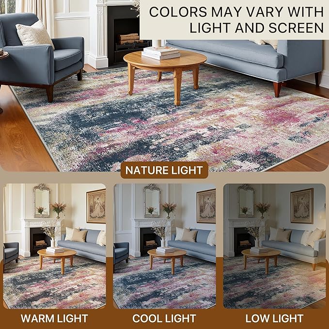 Area Rugs 8x10 for Living Room Bedroom, Modern Abstract Machine Washable Rug - Image 6
