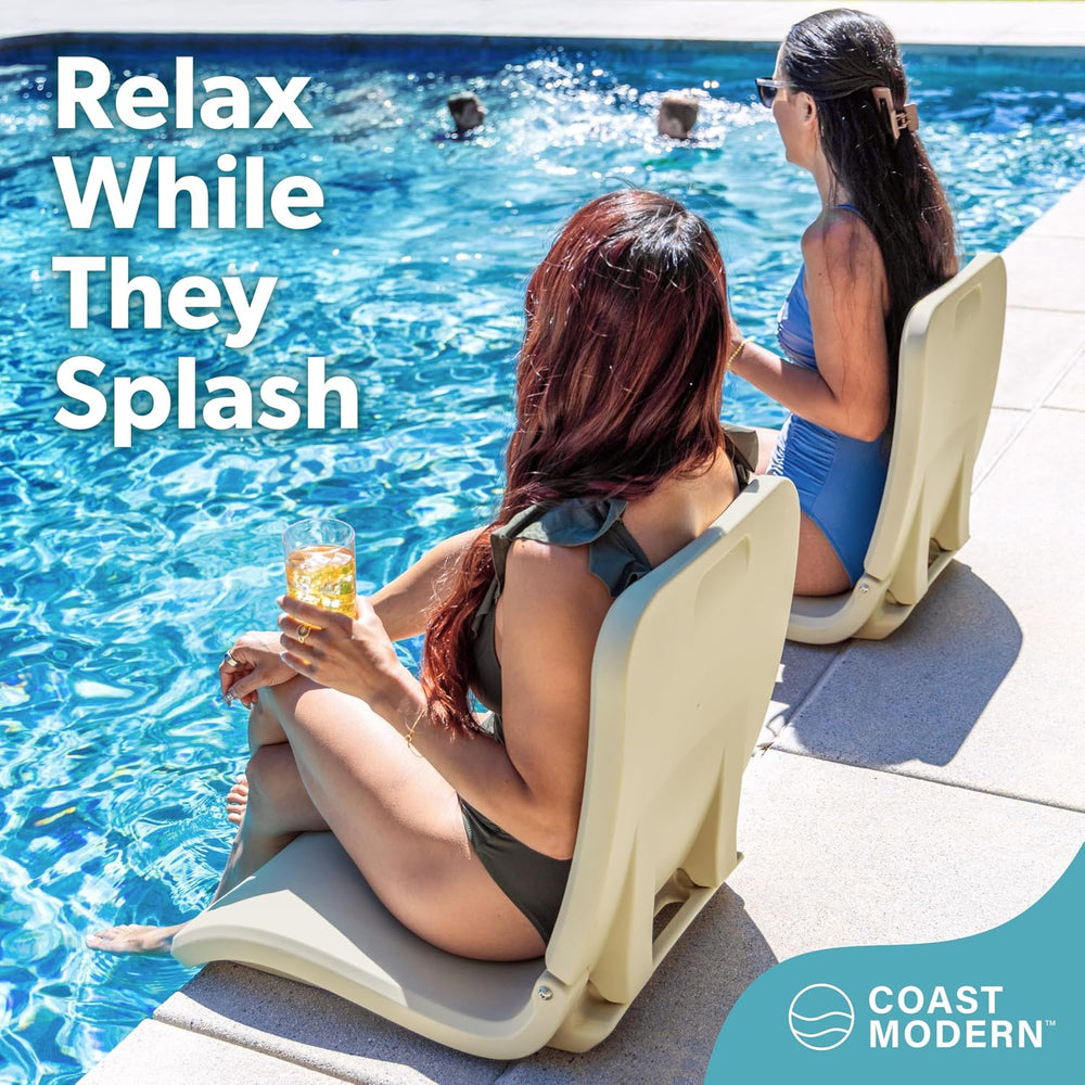 Coast Modern Portable Poolside Chair – Adult Foldable Flip Chair for Pool, Be...