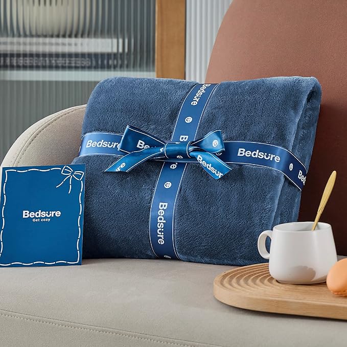 Bedsure GentleSoft Fleece Throw XL Blanket Mineral Blue - Image 7