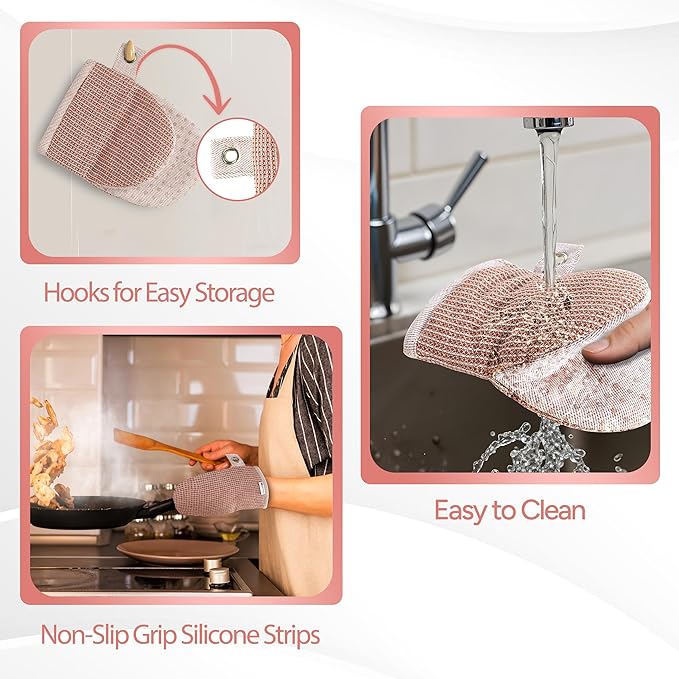 Casa Platino Cute Oven Mitts & Pot Holders, 4-Piece – Oven Mitts Heat Resistant - Image 6