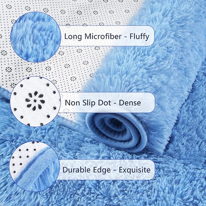 Chicrug Soft Runner Rug for Bedroom Living Room Plush Fluffy Rug 2x4 Feet - Image 6
